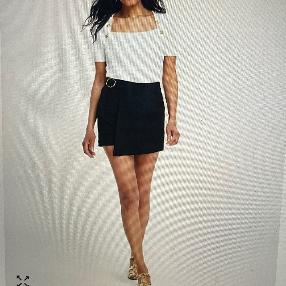 M3 - #77  INC Belted Black D-Ring Mini Skort, size 10